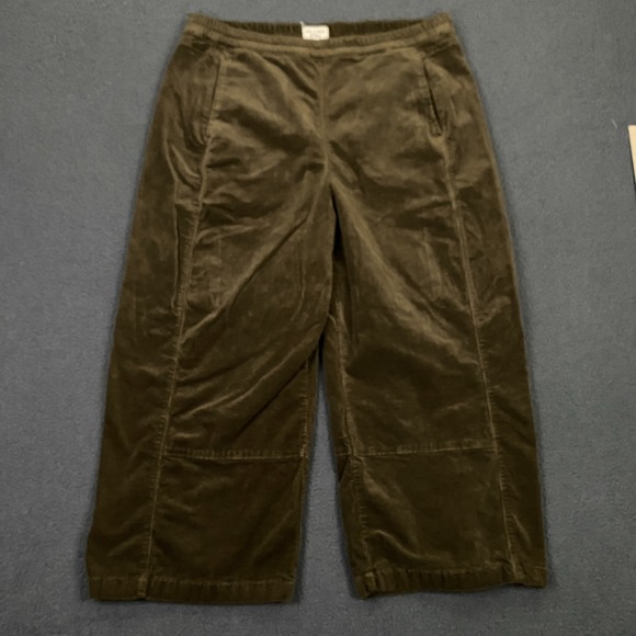 Pilcro Pants - Pilcro Wide-Leg Velvet Crop Pants in Olive Brown